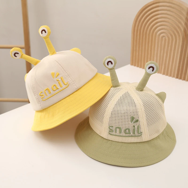 可爱渔夫帽薄款超萌婴儿遮阳宝宝帽子春秋小触角男女童防晒盆帽夏