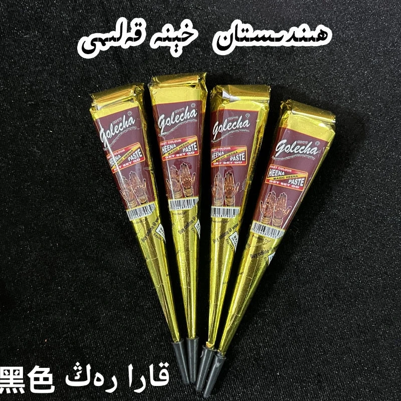 黑色 kara sihmah hina 海娜手绘膏纯植物海纳膏彩绘膏纹眉