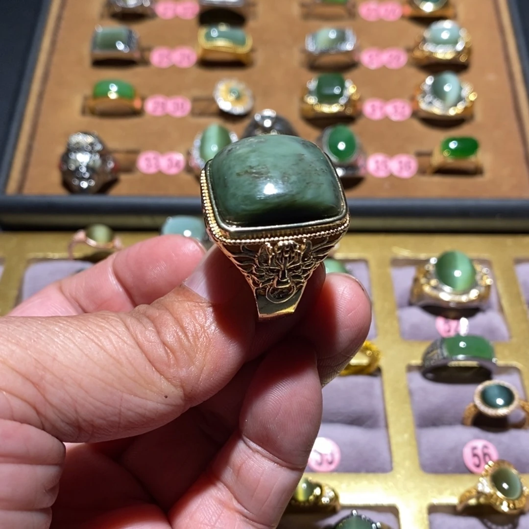 和田玉（碧玉）戒指未镶嵌