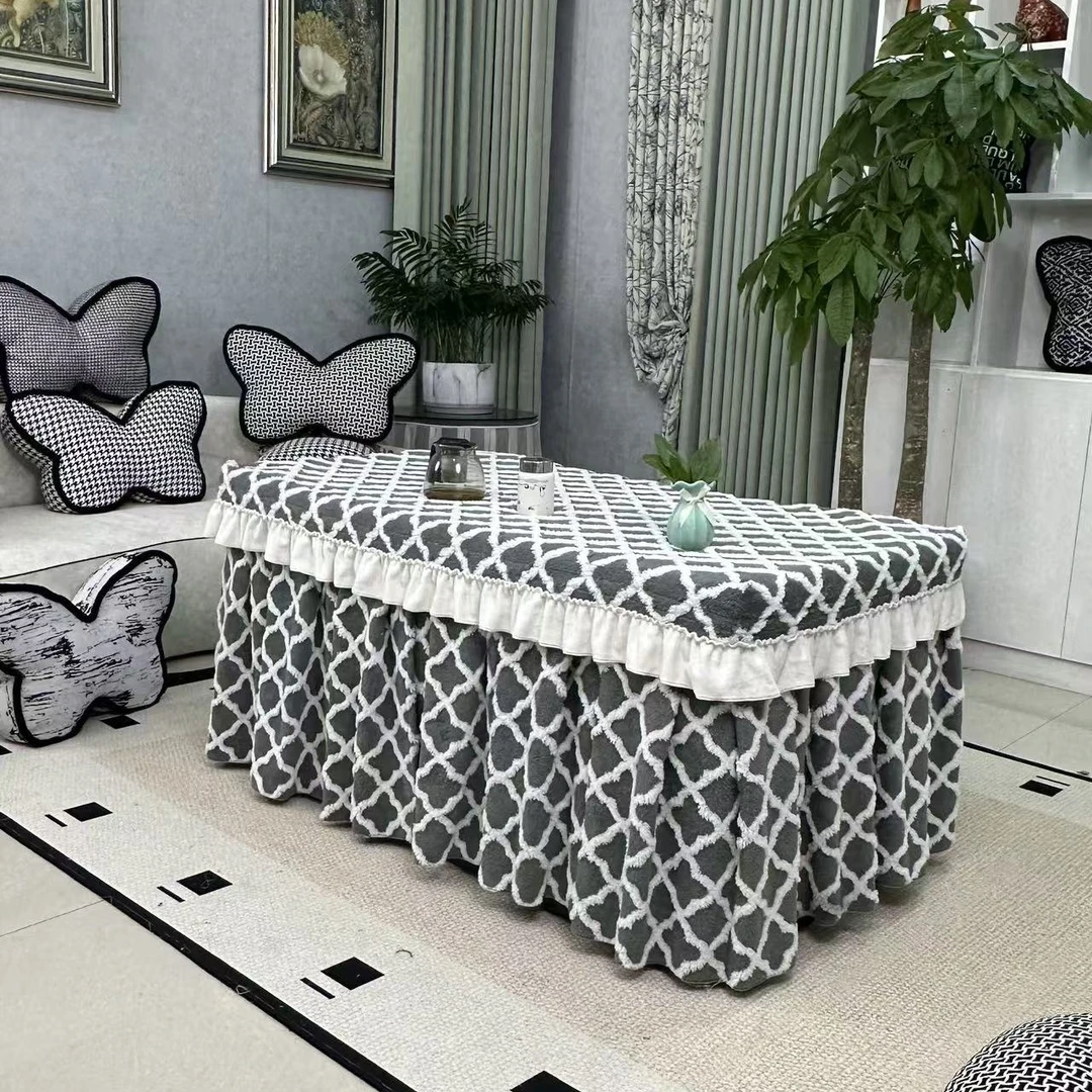 冬款双面绒格子纹路火套，麻将桌套