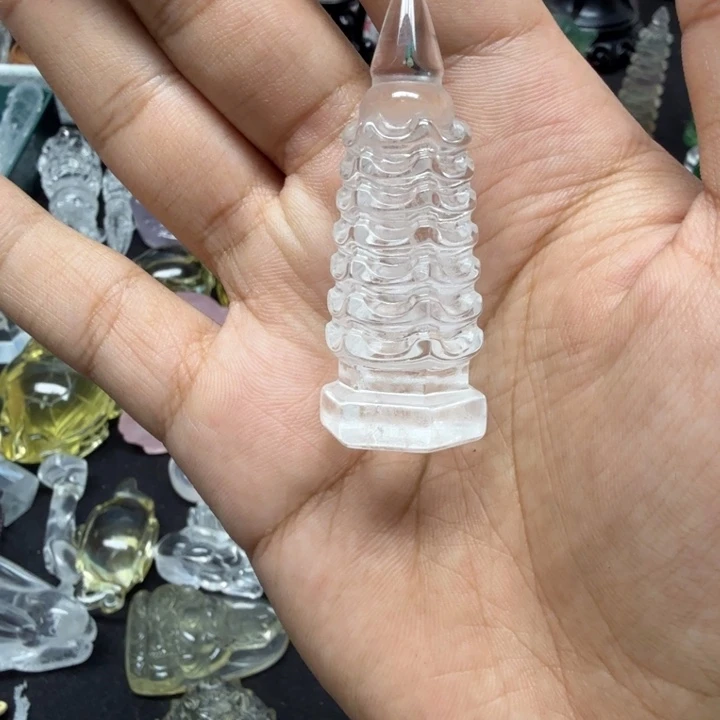 水晶摆件未镶嵌天然白水晶挂饰摆件