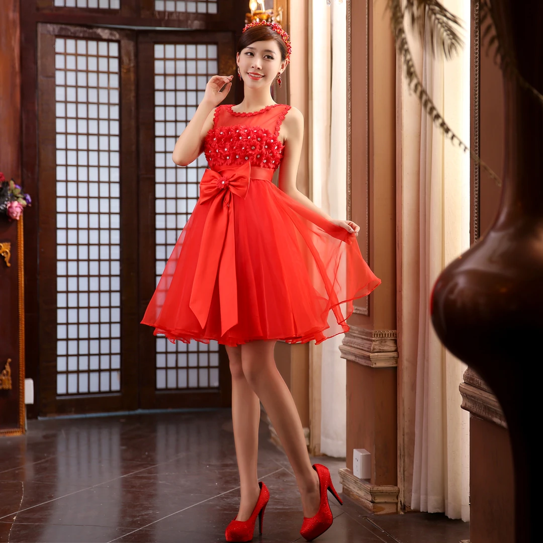 高腰礼服公主生日宴会礼服聚会新娘伴娘服婚礼主持大码不显肚肚女