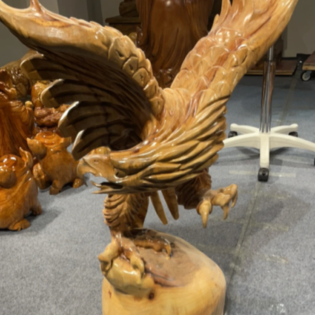 大展宏图老鹰实木根雕工艺装饰品适合家居办公开业送礼