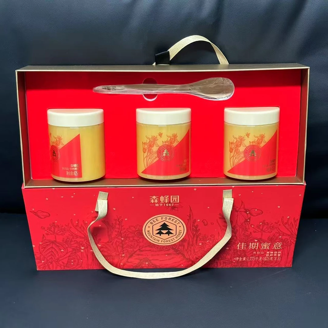 椴树蜂蜜礼盒装蜜糖食品425g*3/整盒装