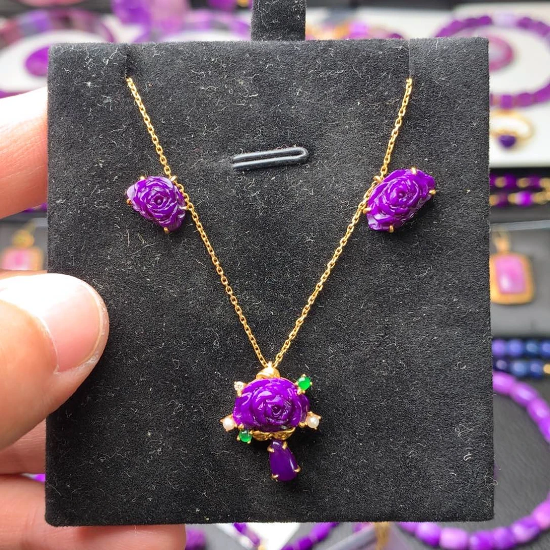 苏纪石（舒俱来）18K金镶嵌项链