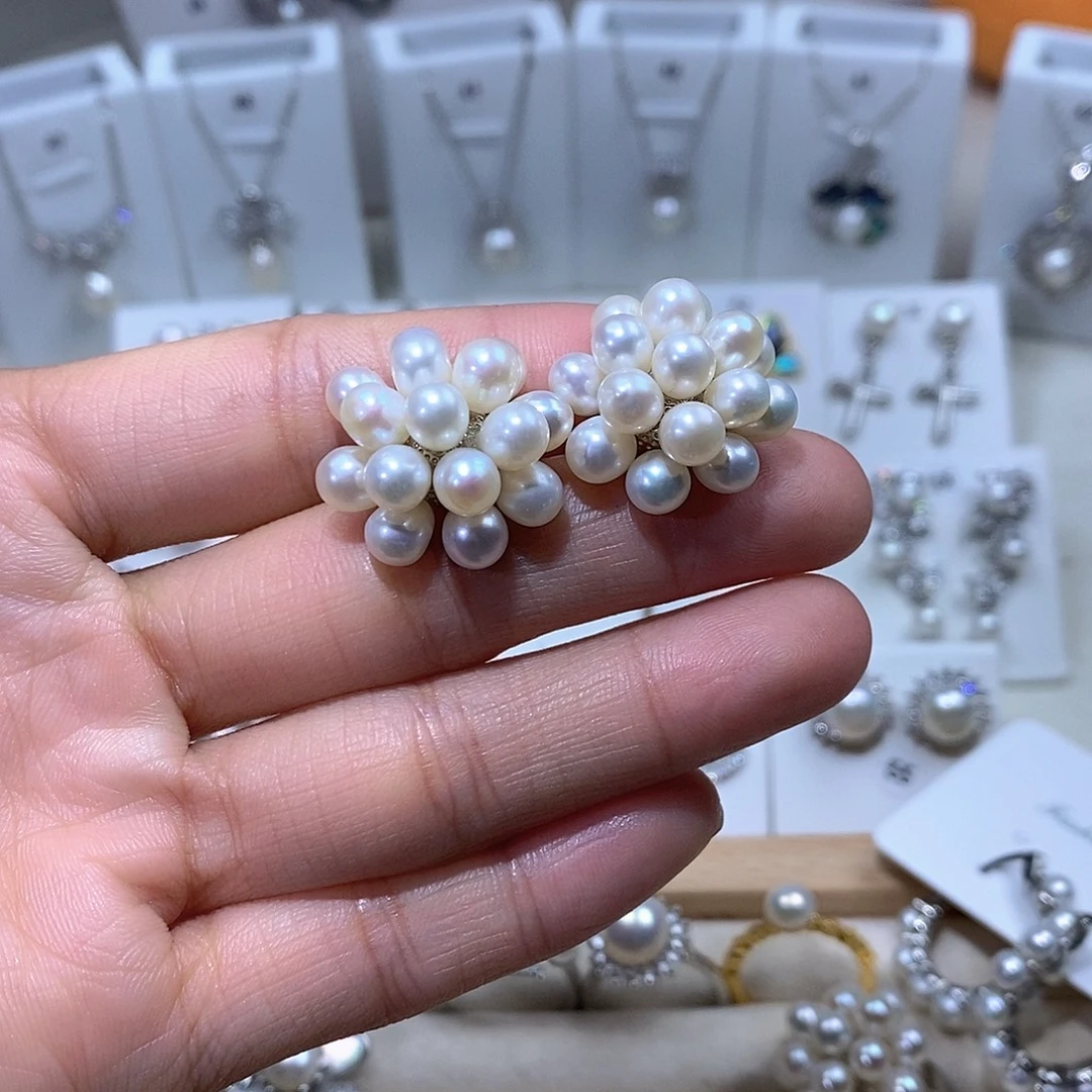 淡水珍珠未镶嵌耳饰