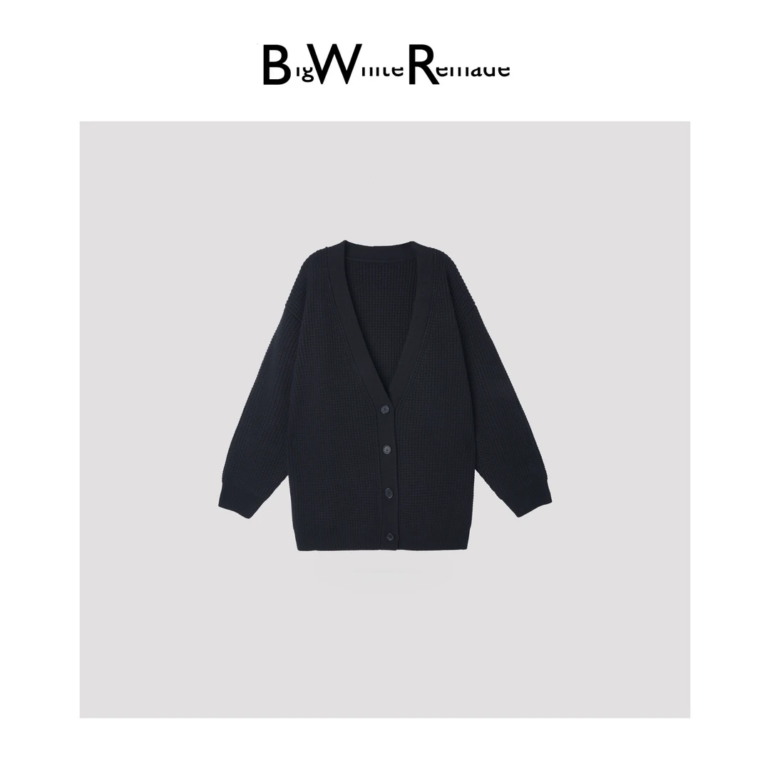 BIG WHITE REMADE“夜空点缀”92绵羊毛+7山羊绒亲肤开衫L253M168