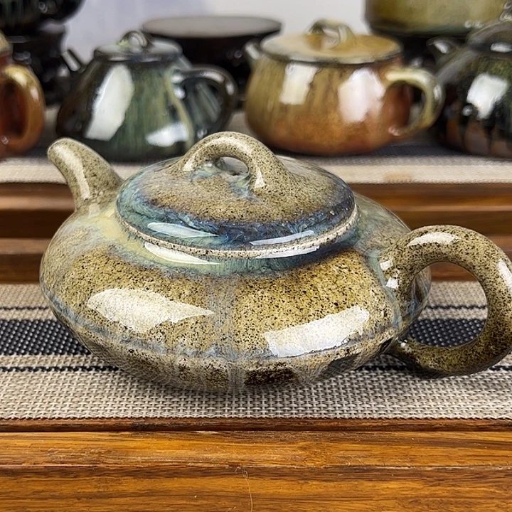 紫砂茶壶柴烧自然釉天花板