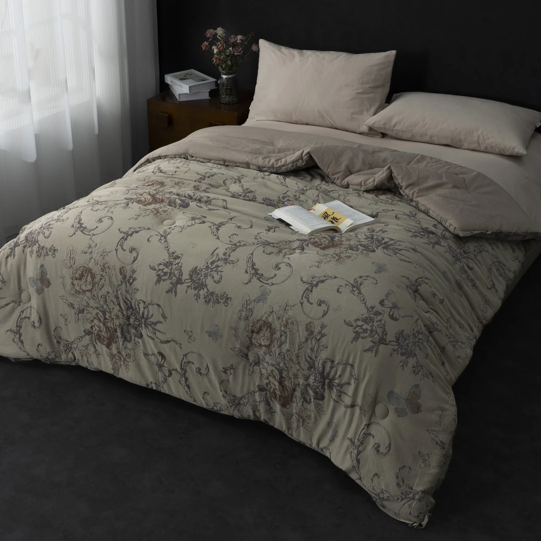 【曼玉】200*230棉麻色织提花保暖被 秋冬被