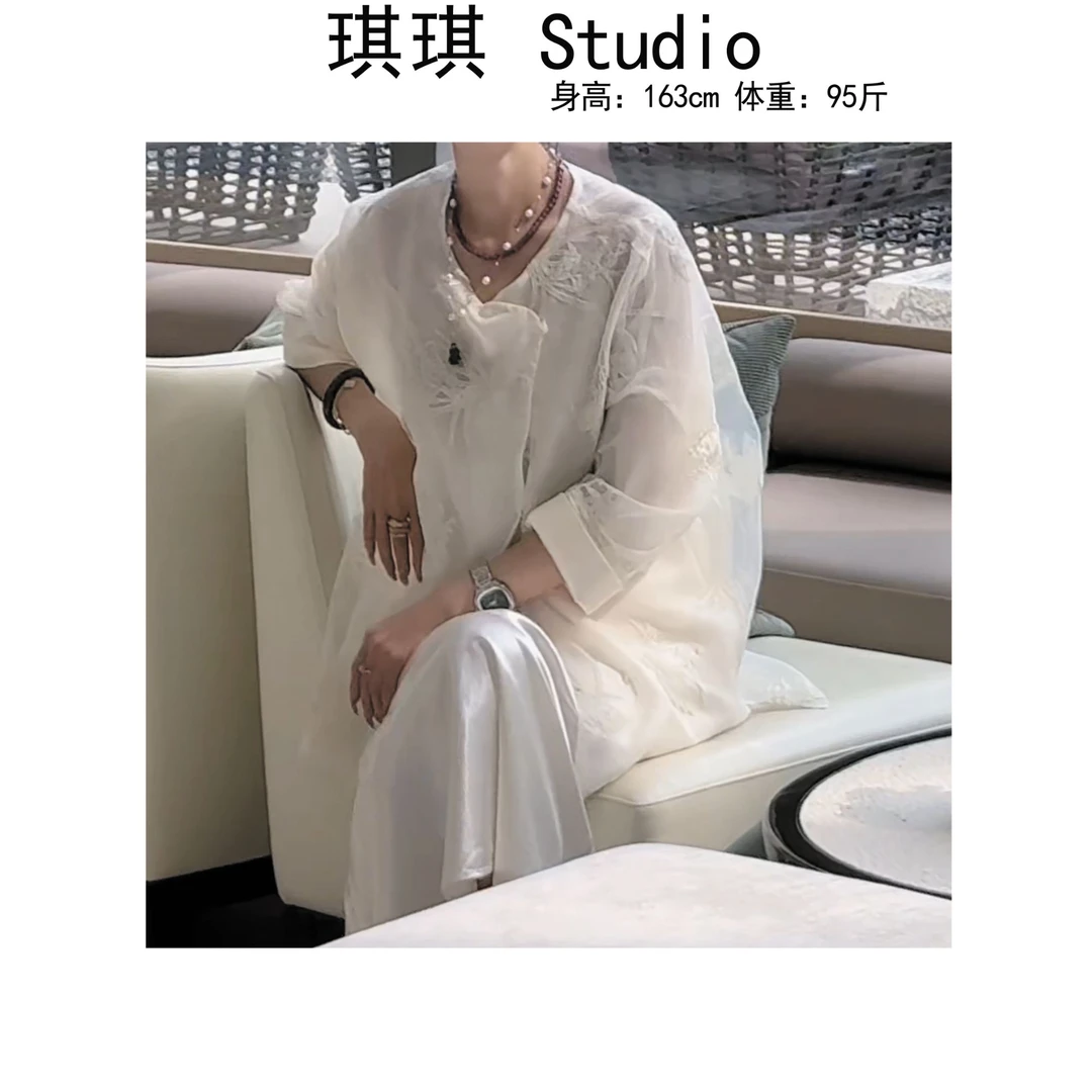 《琪琪家》春夏季新款轻奢高级感国风提花显瘦减龄百搭外套-77