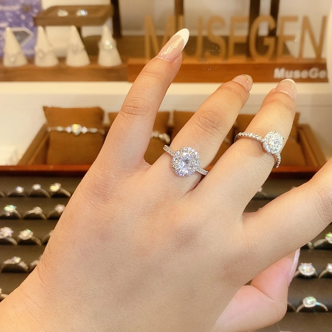 吊坠925银合成碳硅石戴妃女王2ct高托