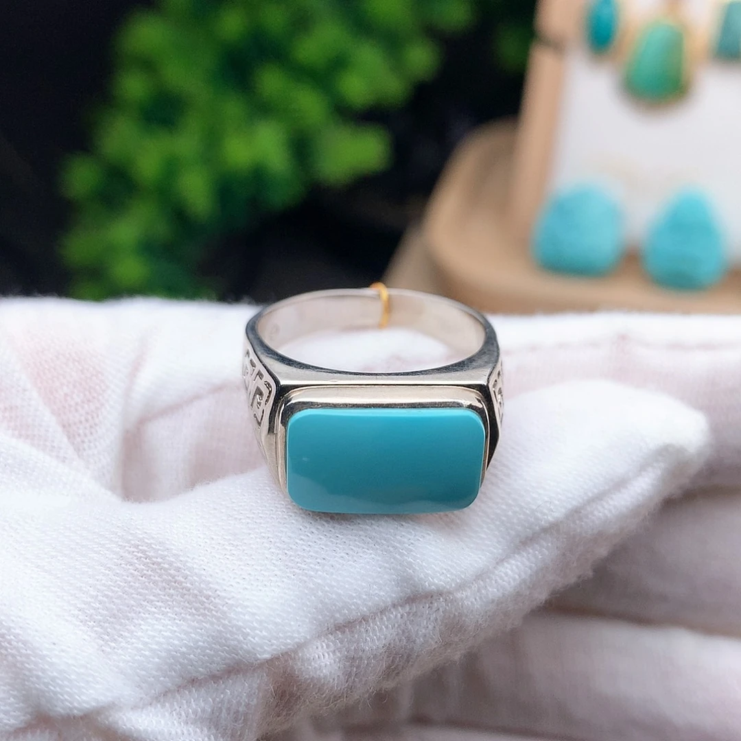 绿松石珠宝奇石银S925镶嵌