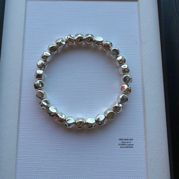 925银银制品 8+「银河」无相银手串半实心压手质感高货版本19手围