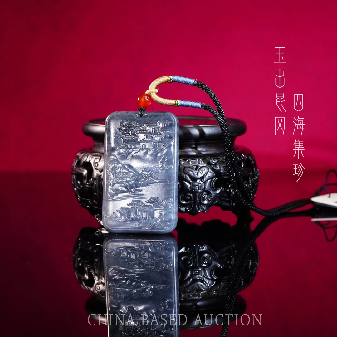 C15-AAA级【天然和田玉山水吊牌】79.8g-YD10120008001058