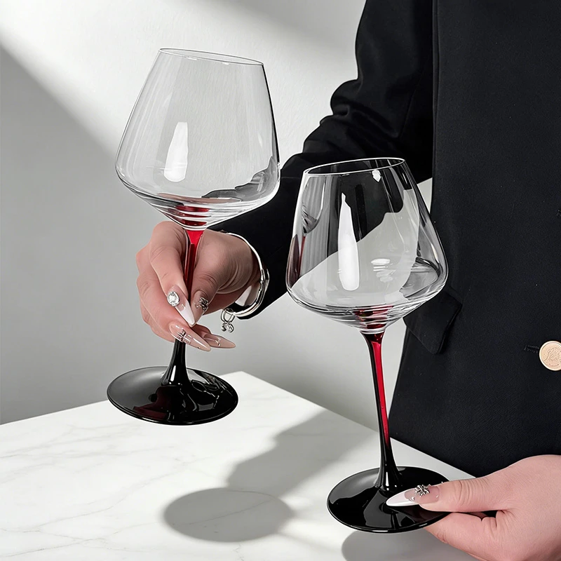 轻奢高脚杯高颜值大号红酒杯水晶大肚葡萄酒杯洋酒杯子家用玻璃杯