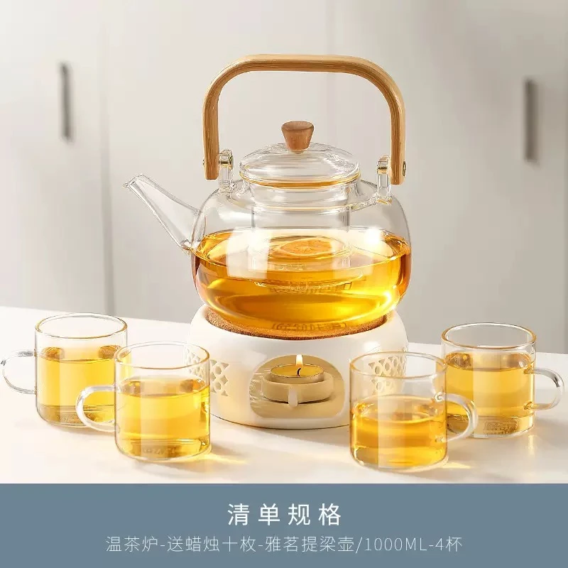 玻璃煮茶壶围炉煮茶可明火可碳火可电陶炉玻璃壶