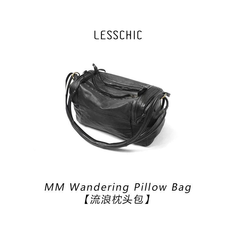 LESSCHIC【中古流浪枕头包】进口头层羊皮 斜跨 单肩包包