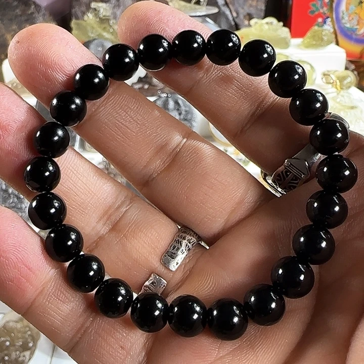 大理石磁石陨落星辰雷公墨手串0.8mm