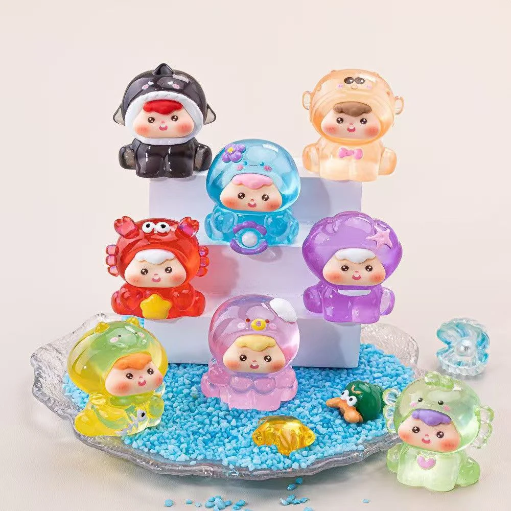 【直播拆】夜光海洋崽崽高透可爱摆件