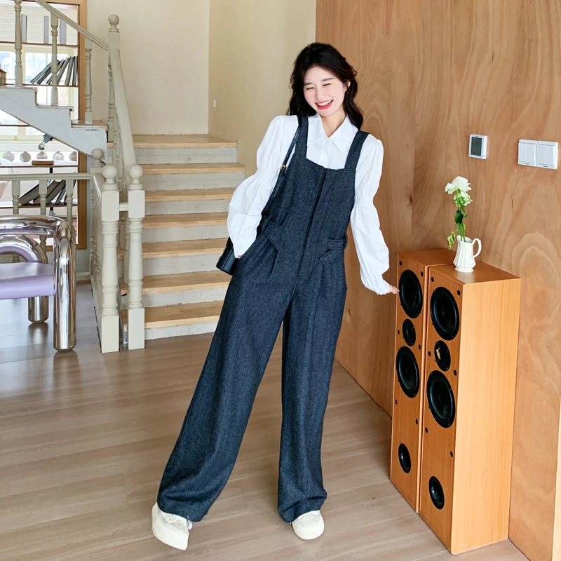 超火垂坠感工装背带裤女秋季2025新款高级感慵懒松弛感休闲连体裤