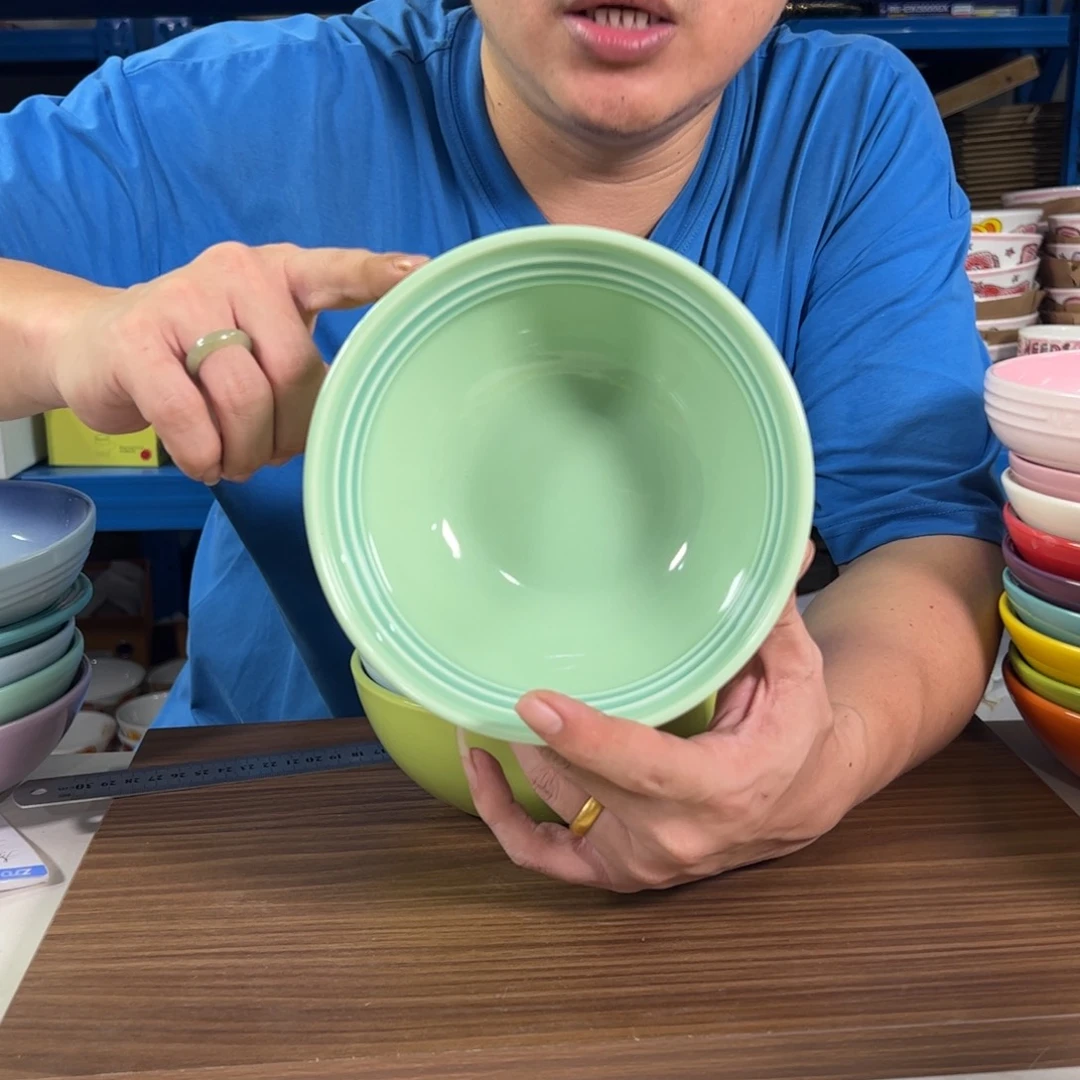 陶瓷青羽色温哥华面碗