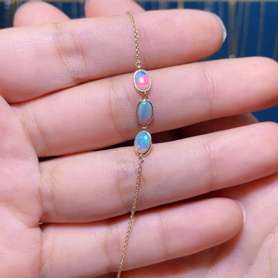 欧泊手链）18K金镶嵌幽***友