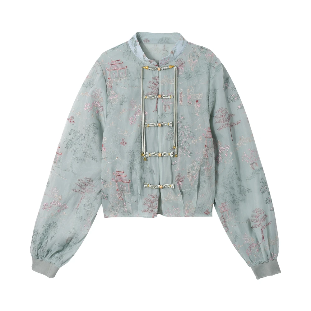 王炸～烟雨江南～新中式刺绣开衫外套  HW7126