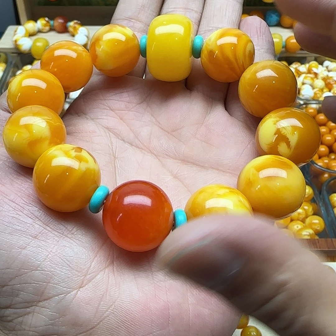 -***人树脂非金属精品老蜡色素串搭配一条