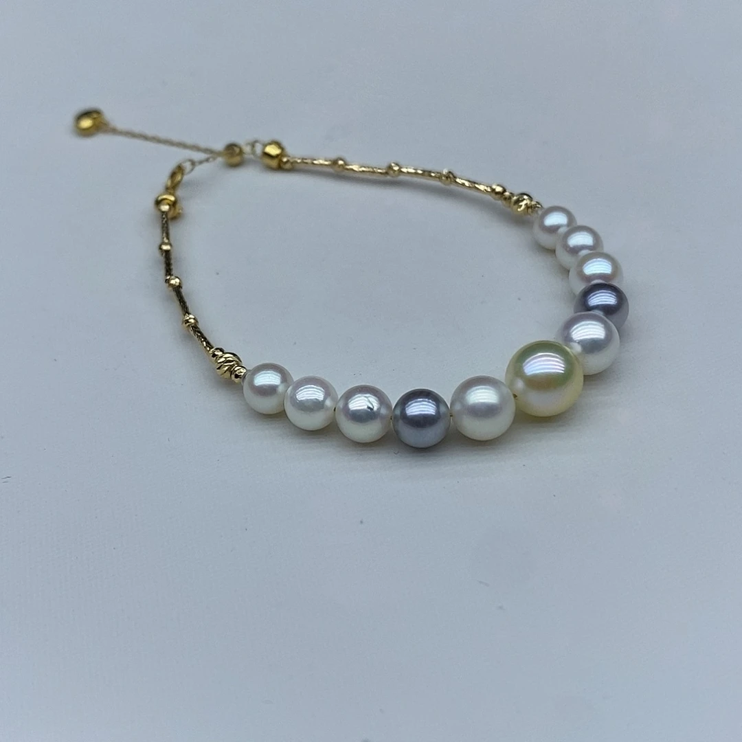 海水珍珠18K金镶嵌手绳ヽ****