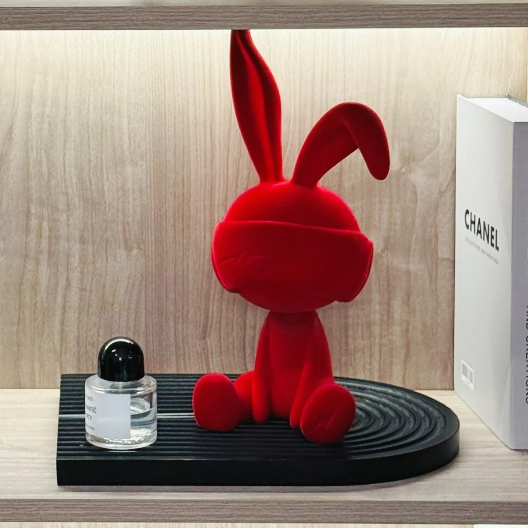 兔子坐姿摆件轻奢高档客厅酒柜电视柜入户玄关高级感小众装饰品