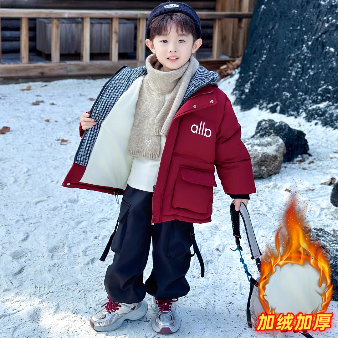 儿童装男童冬装棉衣2025新款宝宝羽绒棉服潮男孩冬季酷帅加厚外套
