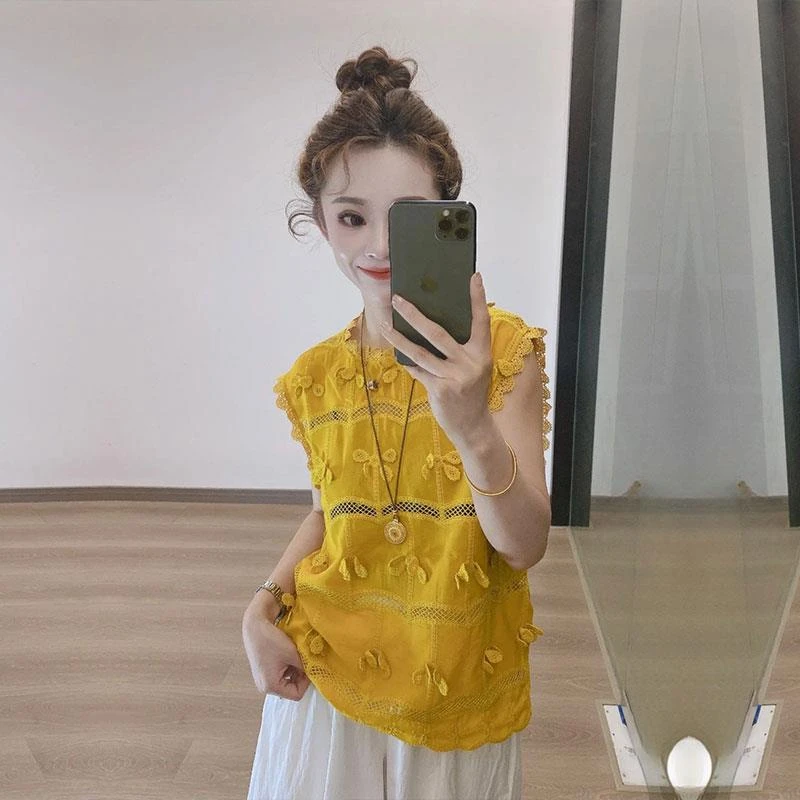 小香风气质白色上衣女夏季2025新款设计感小众时尚镂空条纹衬衫女