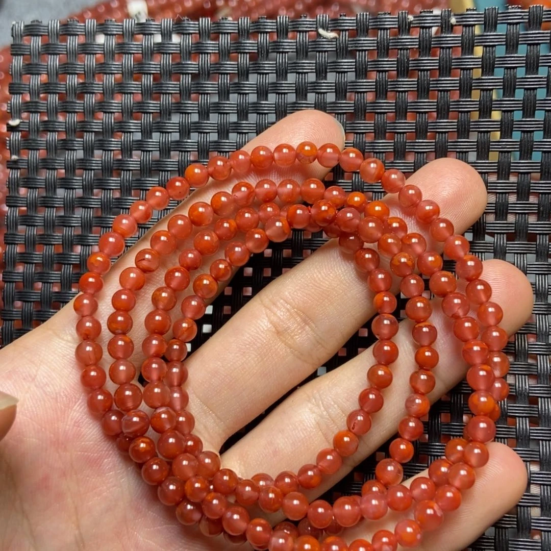 南红玛瑙未镶嵌手链4+’mm