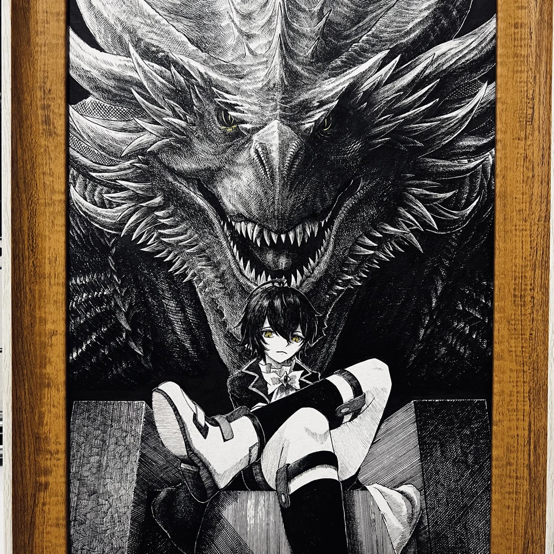 百念装饰画《小魔鬼》手绘A4尺寸，二次元摆件