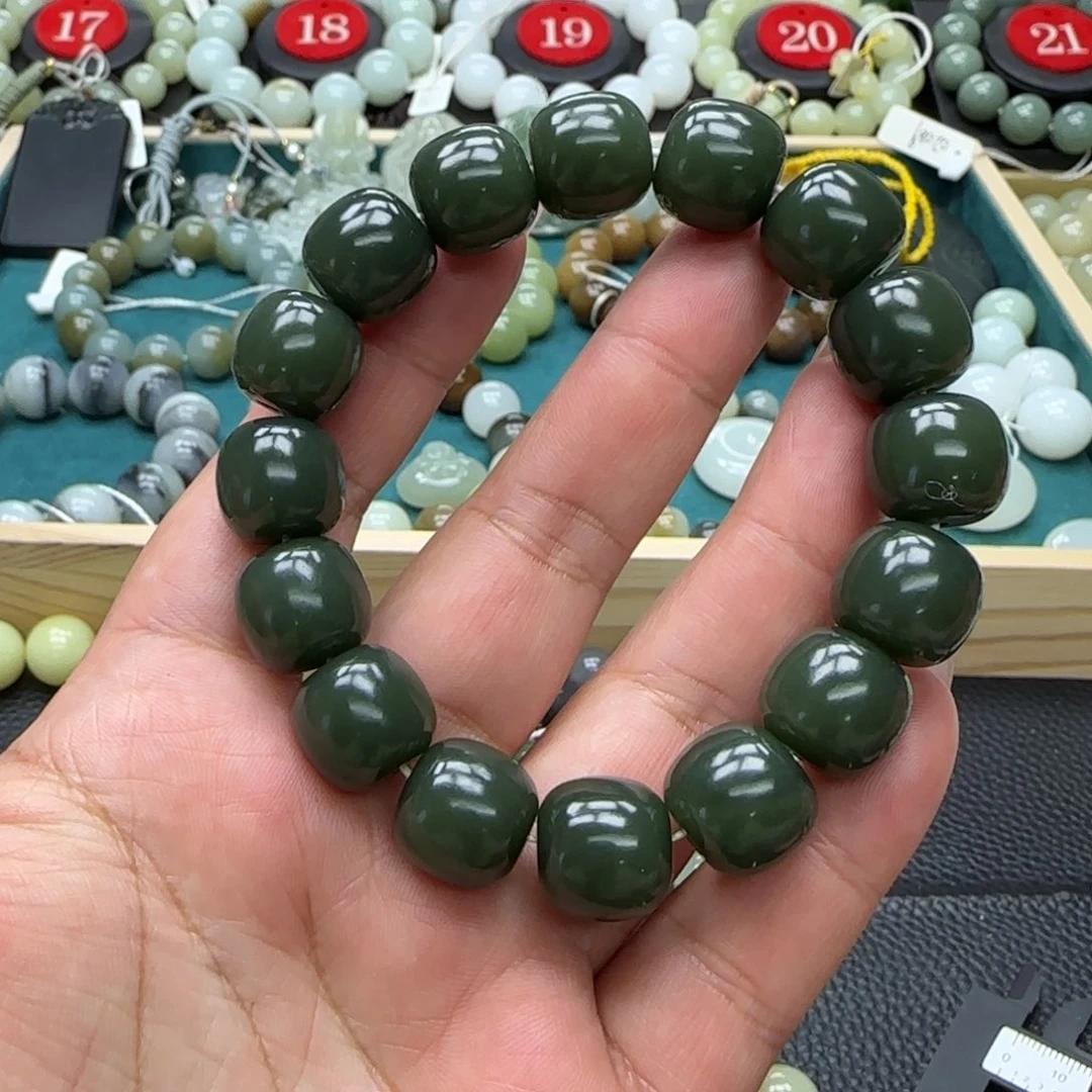 和田玉未镶嵌手链14