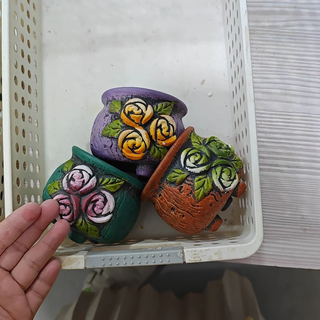 红陶吸水透气的白陶花盆凑满12发货