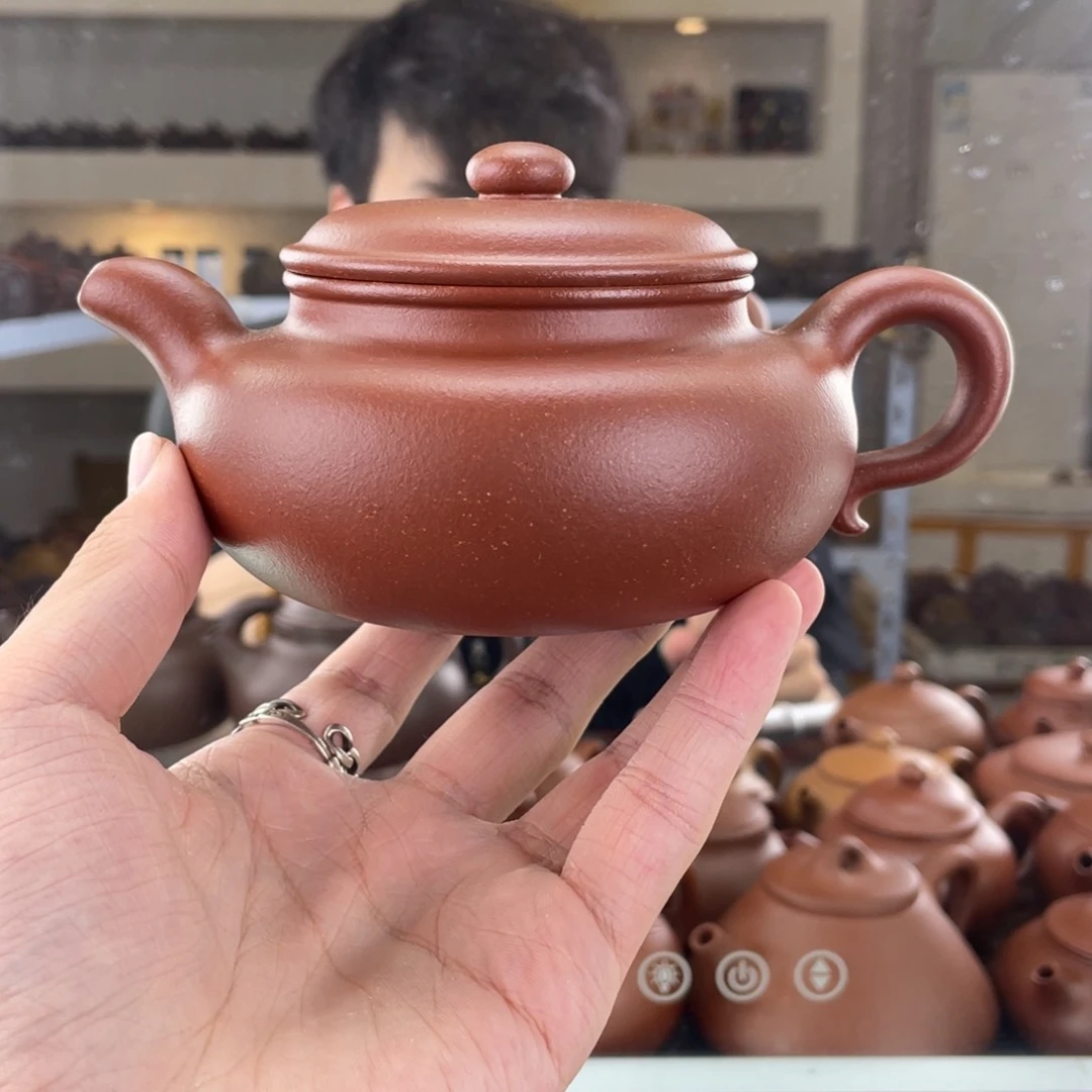 茶壶紫砂320cc红降坡茶壶