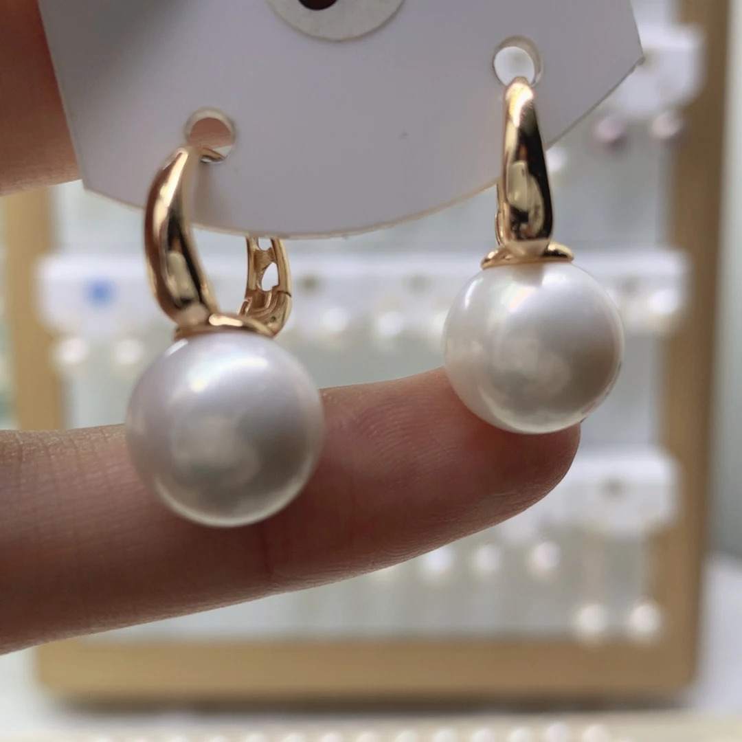 淡水珍珠耳饰银S925镶嵌