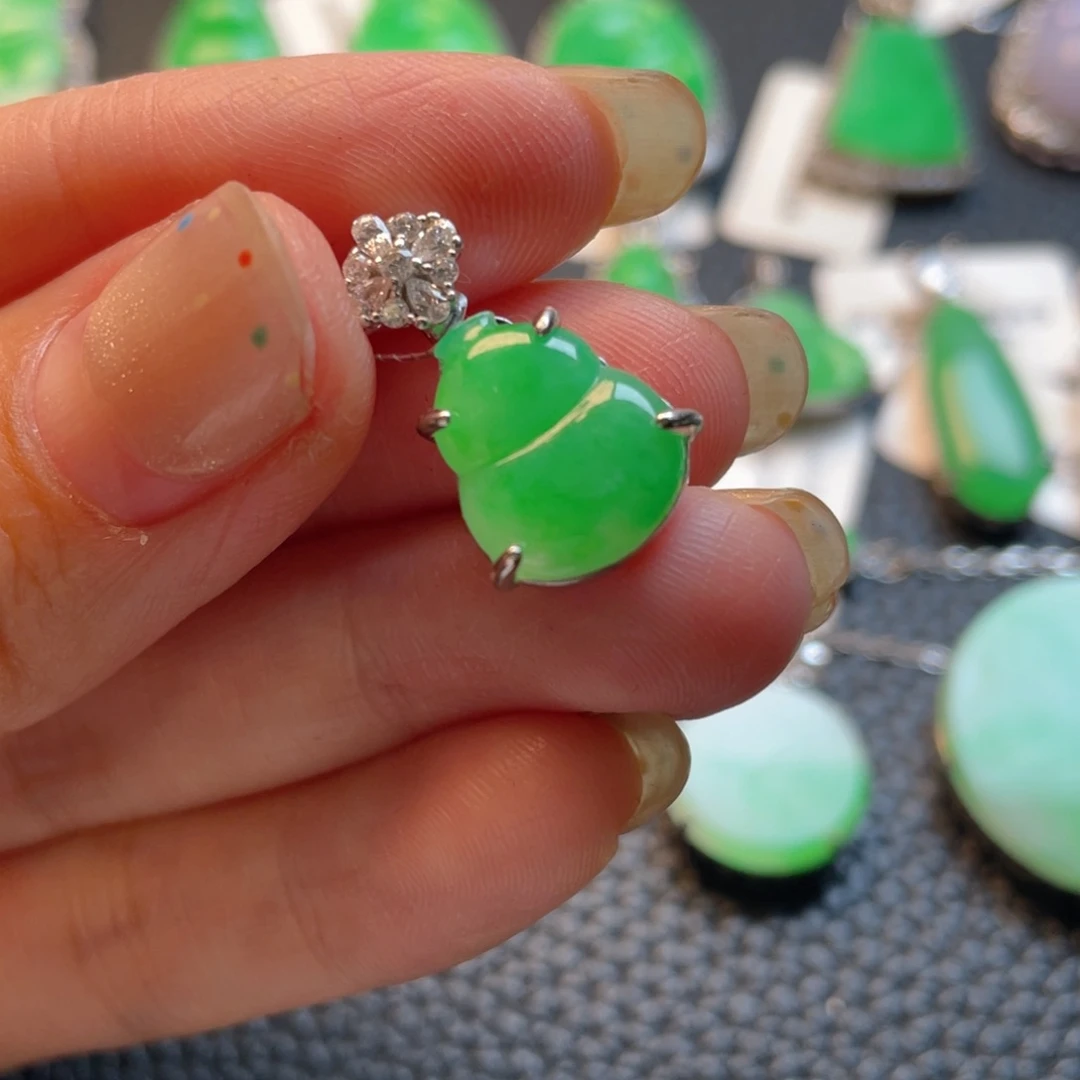 翡翠银S925镶嵌吊坠(不含链)