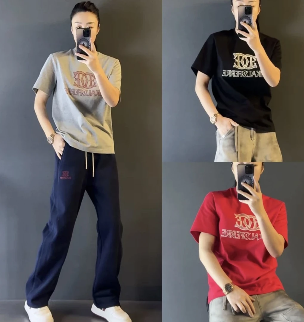 圆领修身短袖休闲T恤夏季男士新款潮流帅气印花百搭半袖上衣打底