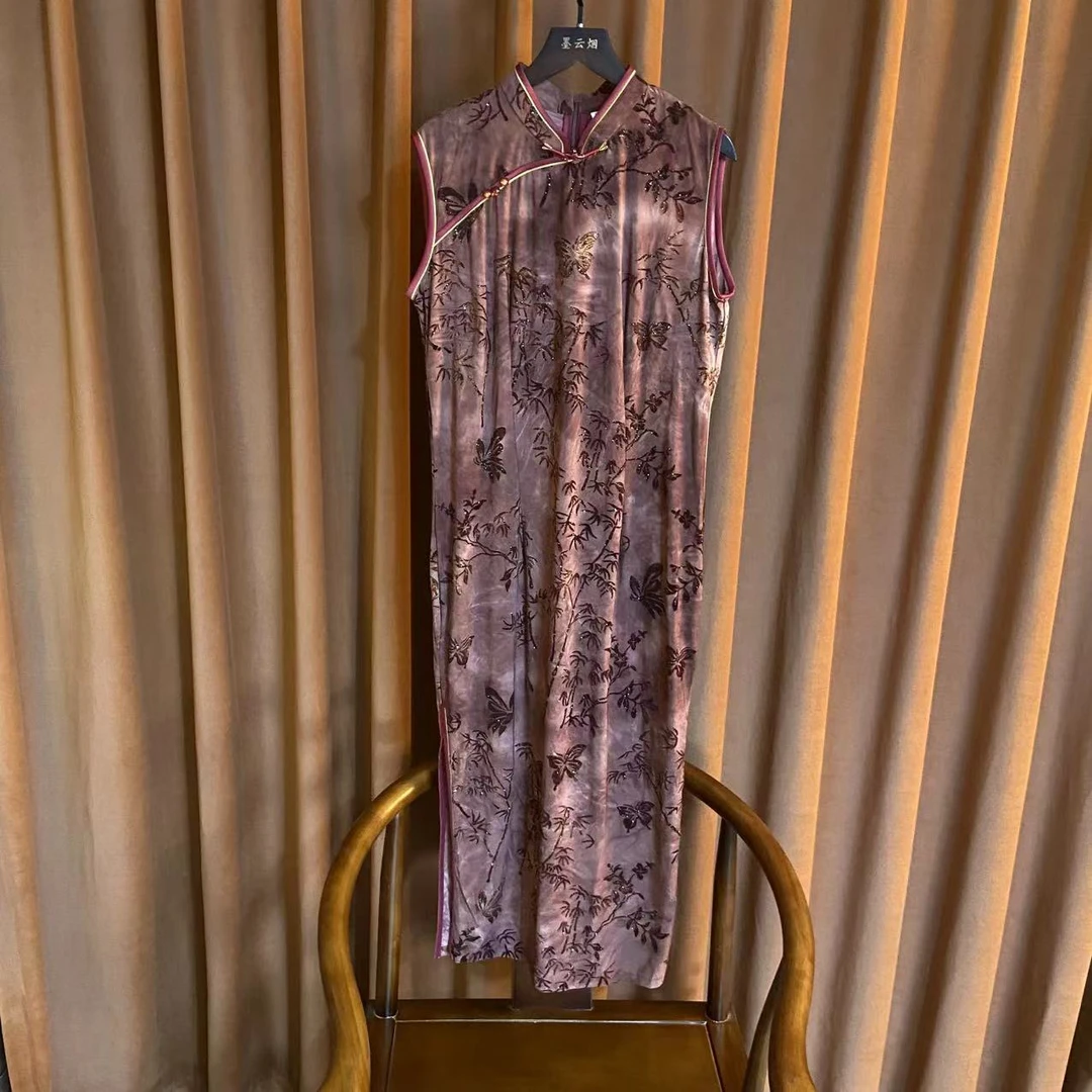 【江都】显瘦无袖素雅国风礼服新中式旗袍夏季复古高端长款裙子女装