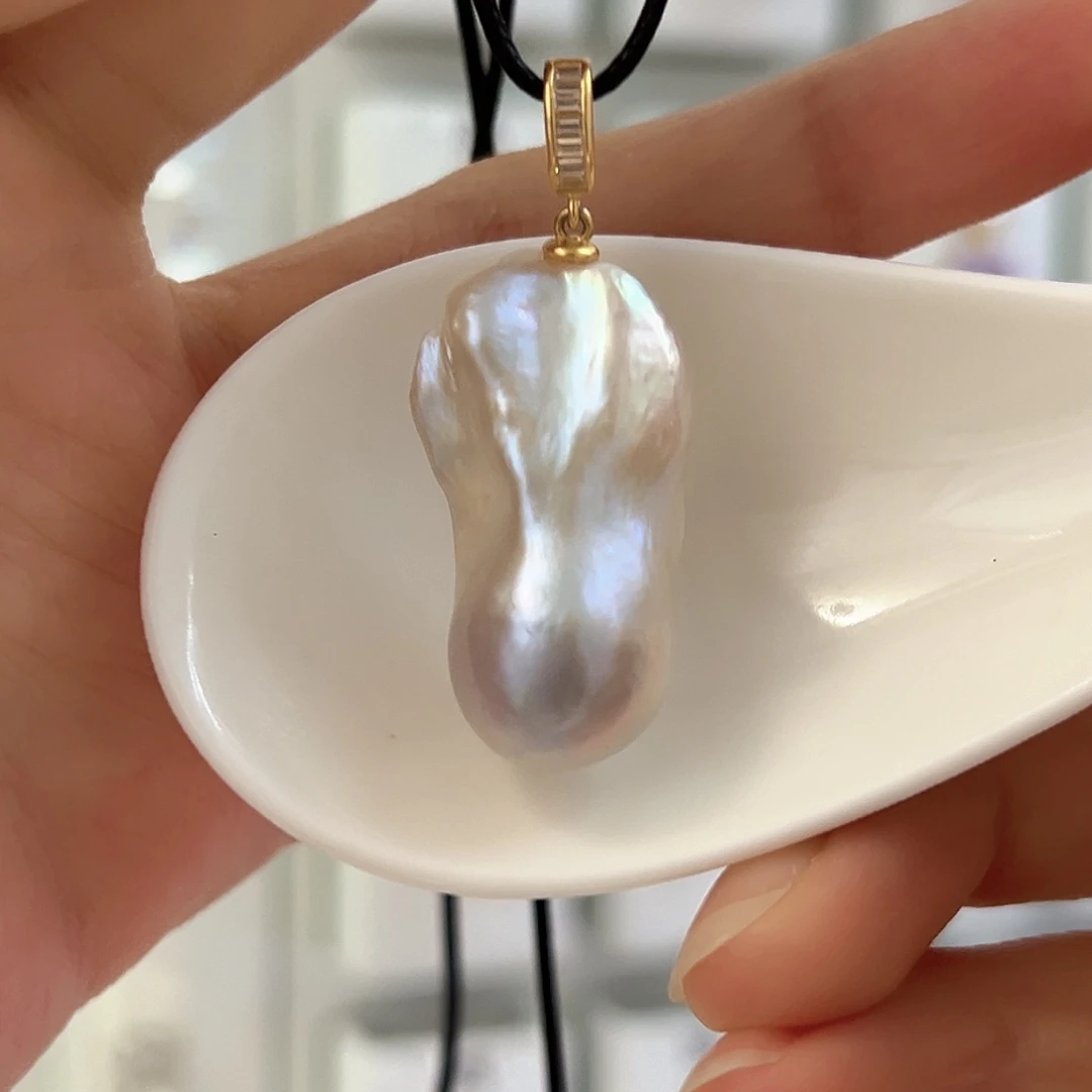 银S925镶嵌颈饰淡水珍珠