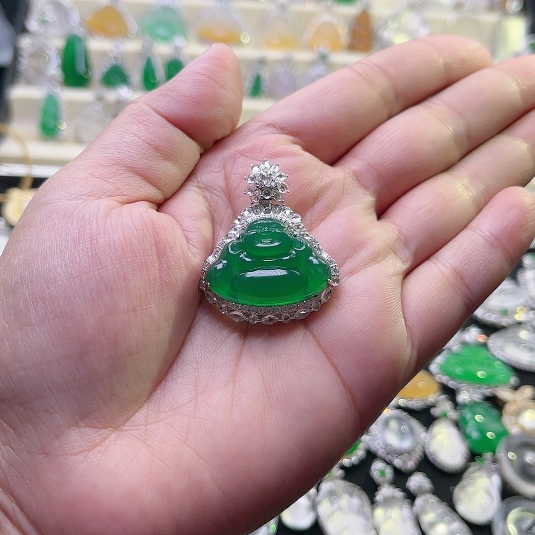 银S925镶嵌颈饰玛瑙/玉髓太***照佛公