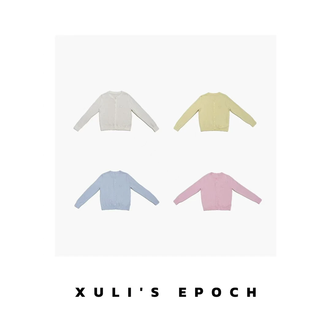 XULI'S EPOCH凯旋门立体绣标“马卡龙”排扣开衫·838206·深圳限定