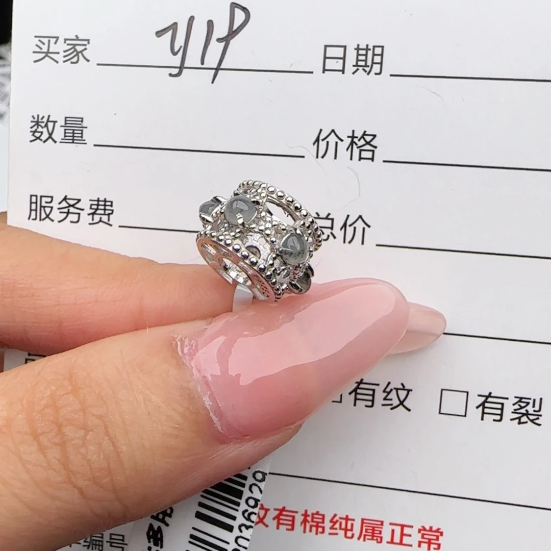 银S925镶嵌戒指翡翠