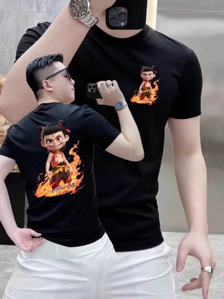 2025新款痞帅潮流重磅纯棉短袖T恤潮牌街头圆领轻奢个性休闲夏季