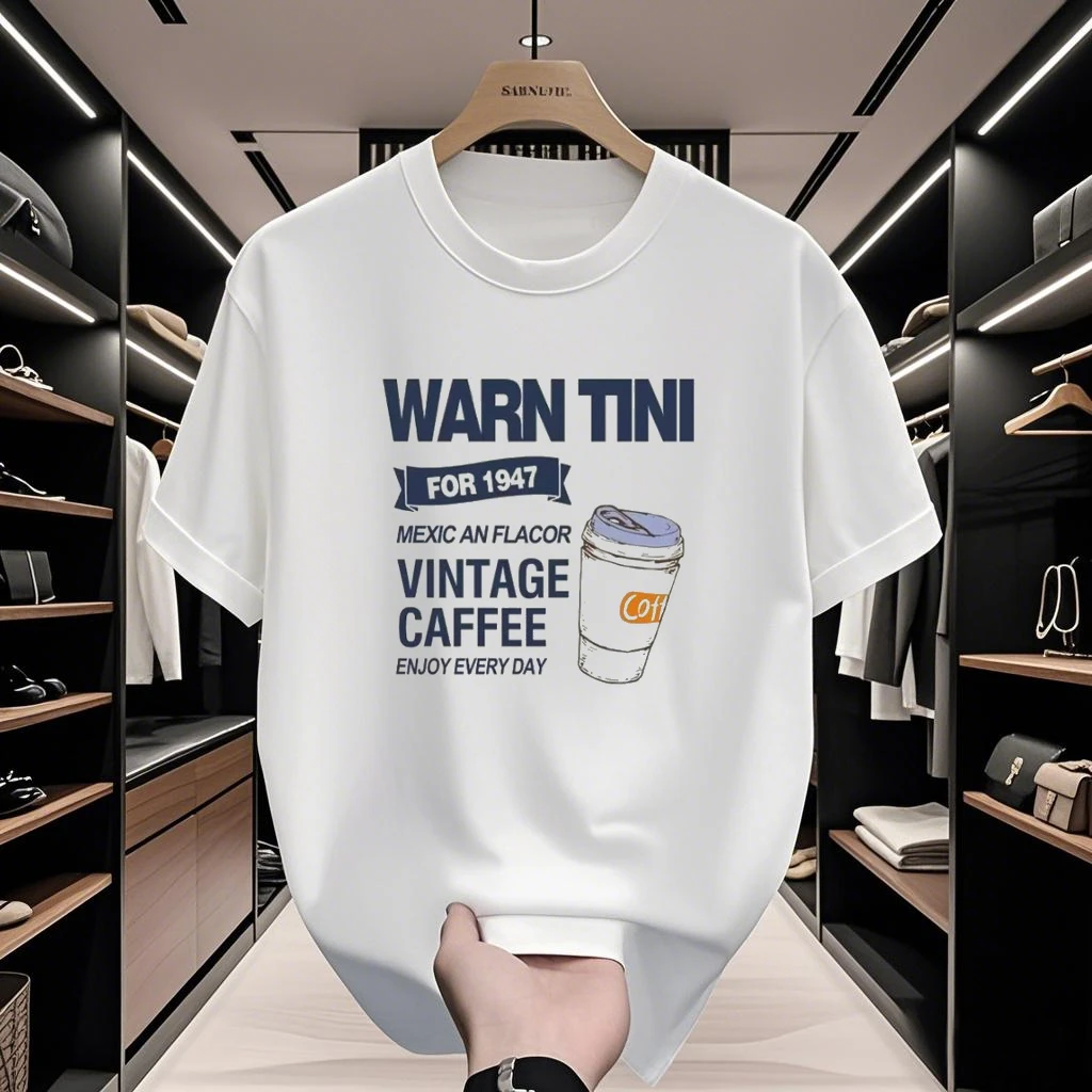 FEILALI婓鯻鲤日系休闲短袖男款纯棉宽松百搭潮流圆领男士t恤上衣