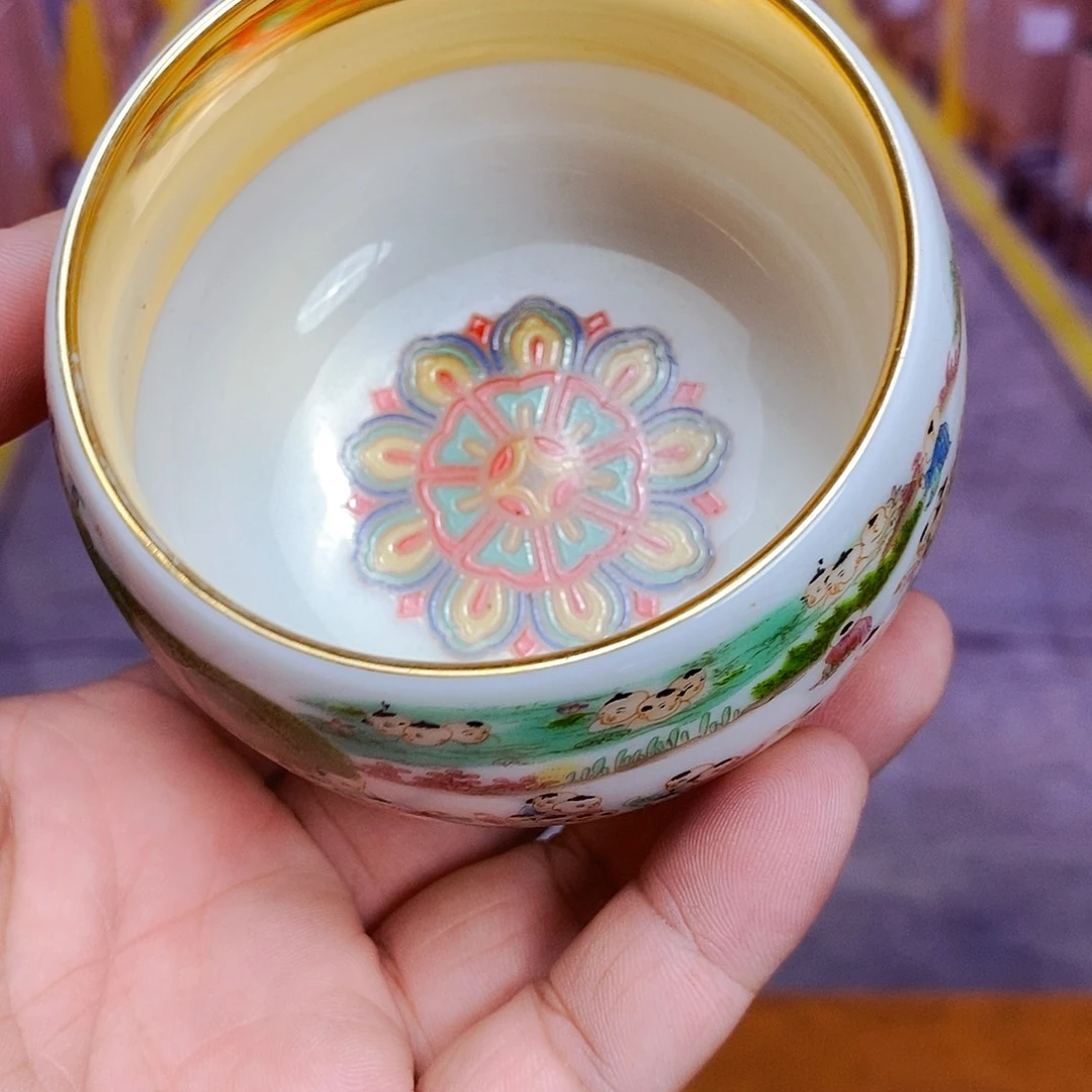瓷多子多福百子图主人杯