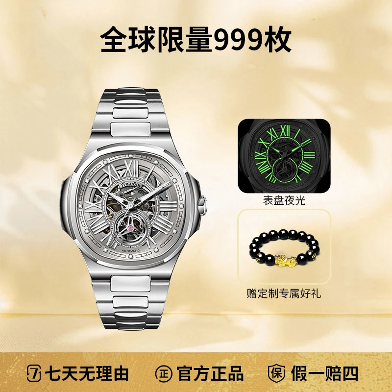 全新瑞士品牌TINAIBIN  鹦鹉螺系列 时尚全自动机械腕表赠手串lml