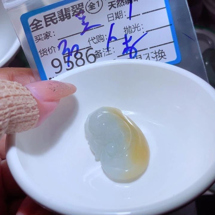翡翠未镶嵌颈饰豆***辛